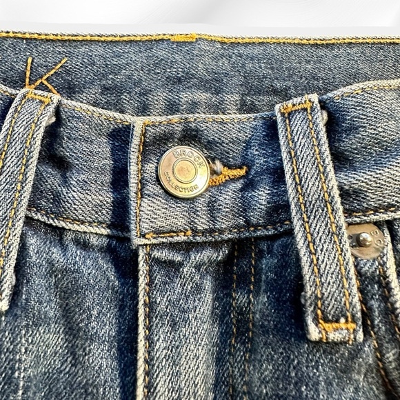 Brock Collection Medium Wash Blue Cotton Cropped Length Straight Leg Jeans Sz 2 - Picture 8 of 15